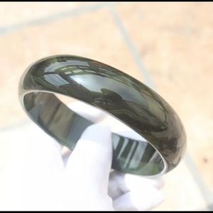 80mm Natural Agate Jade  dark green thick bangle